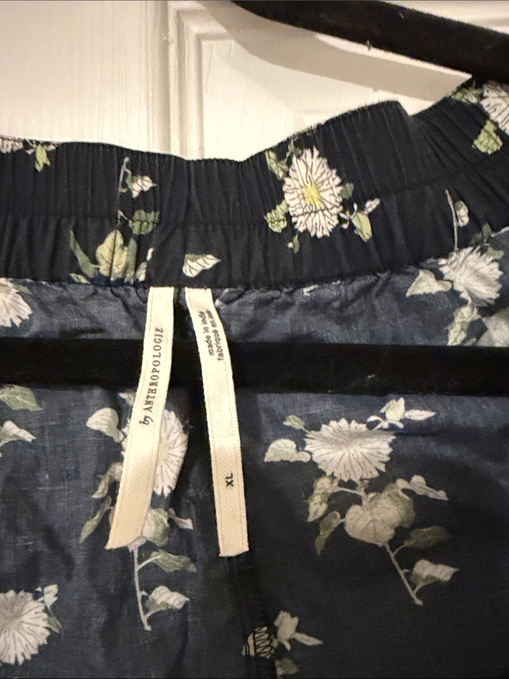 Anthropologie Navy Floral Lace-Trim Pajama Shorts and Too - Picture 12 of 14